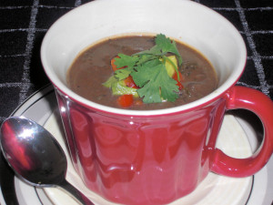 black bean and kale soup picture
